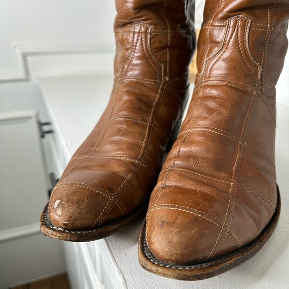 Vintage Larry Mahan Patchwork Leather Cowboy Boots Men’s 10.5 LM Rare USA - Picture 4 of 10